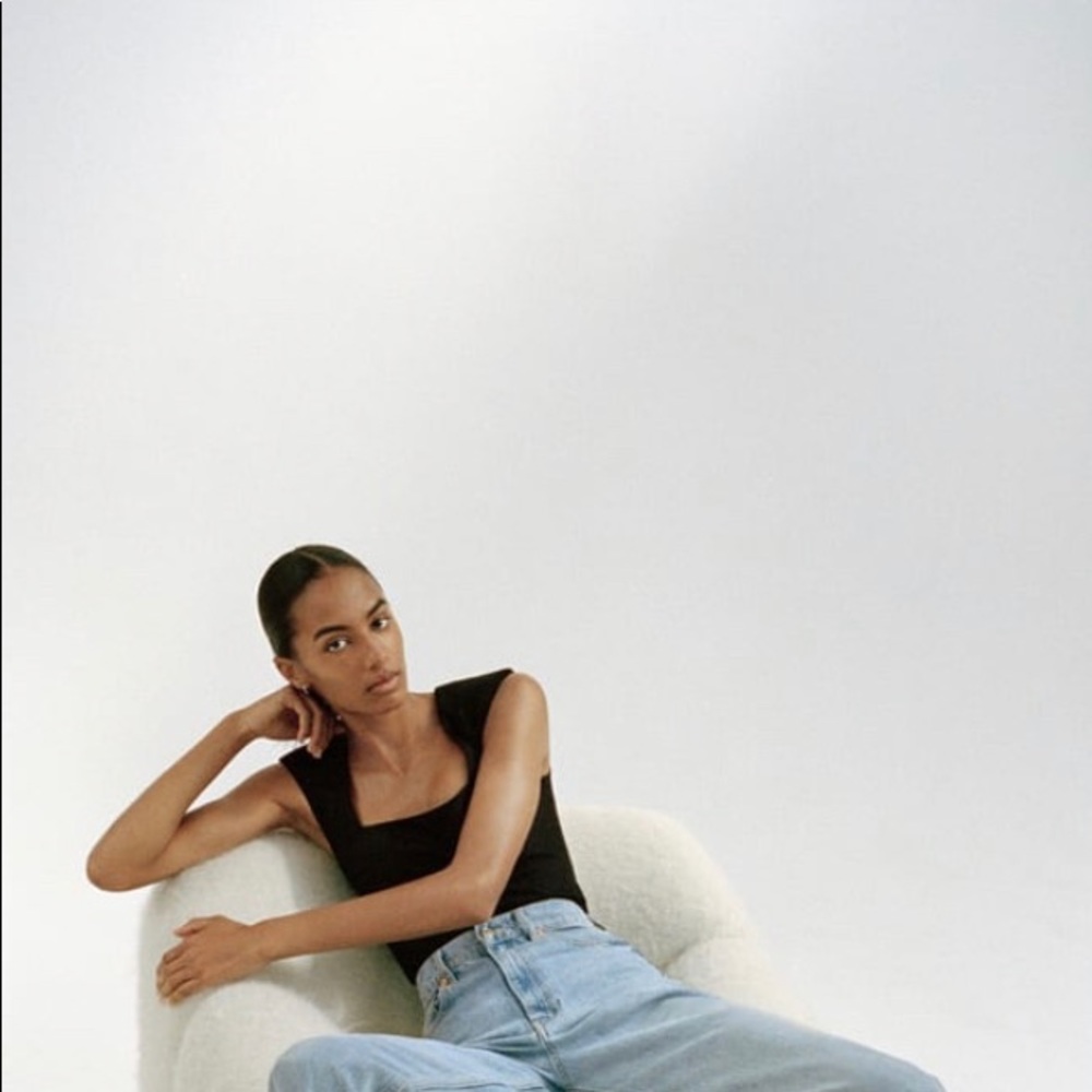 Zara shoulder pad bodysuit